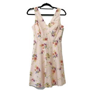 Victoria Secret Womens 4 Dress Tank Top V-Neck Sleeveless Back Cutout Flora Pink